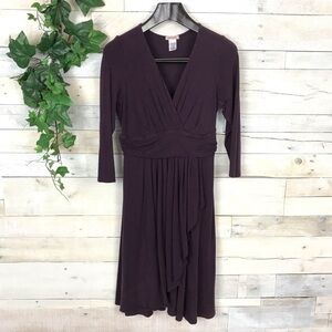 Kika Paprika Purple Faux Wrap Dress 3 Medium